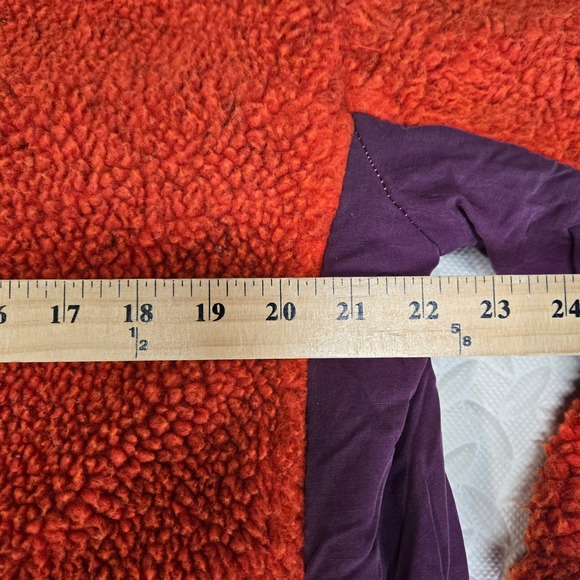 We The Free People Rivington Red Purple Sherpa Fleece Bomber Jacket Womens Small - Picture 9 of 12